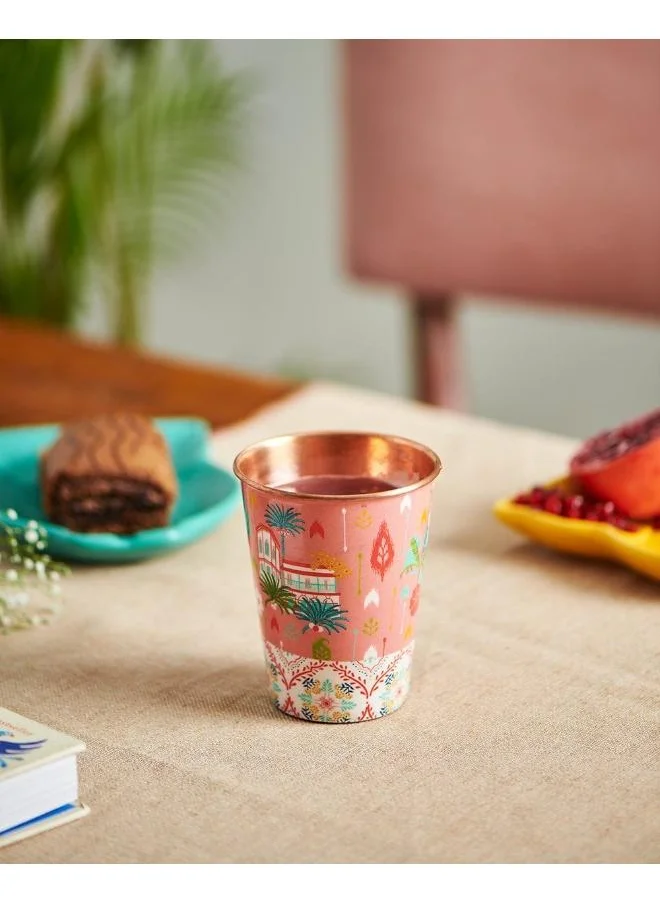 Chumbak Moroccan Tile Copper Tumbler, 300ml