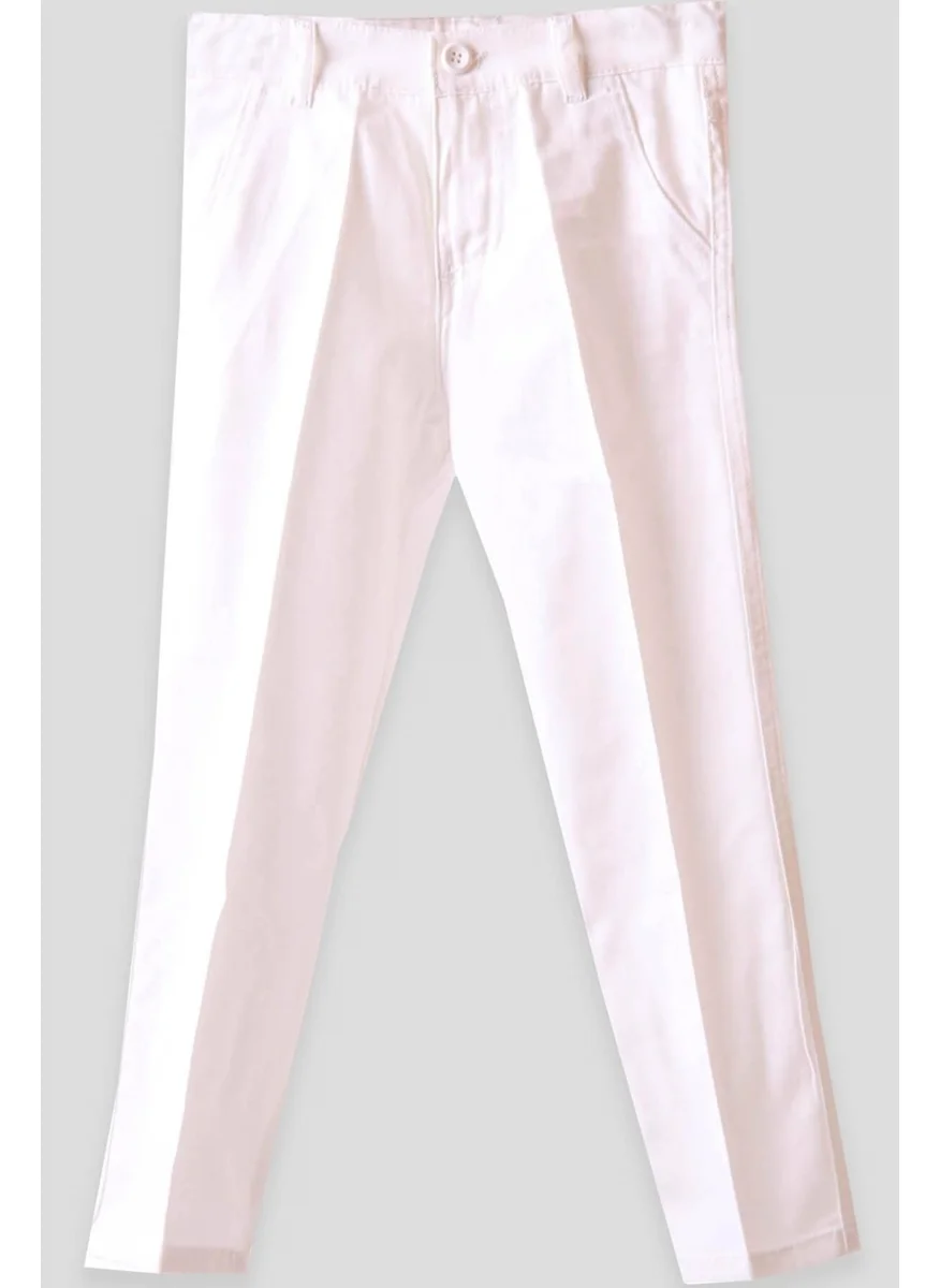 Breeze Boy Linen Trousers 5-16 Years, Cream