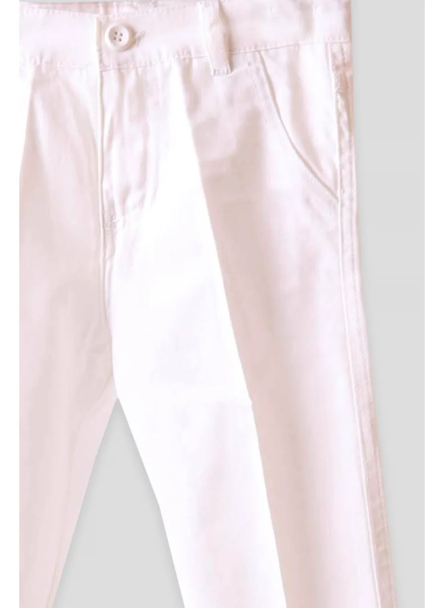 Breeze Boy Linen Trousers 5-16 Years, Cream