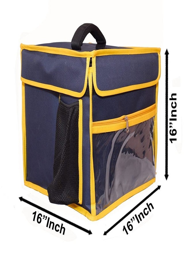 Quaffor Hot/Cold Food/zomato/swiggy delivery Backpack 16 inch (Navy Blue) - Image 2