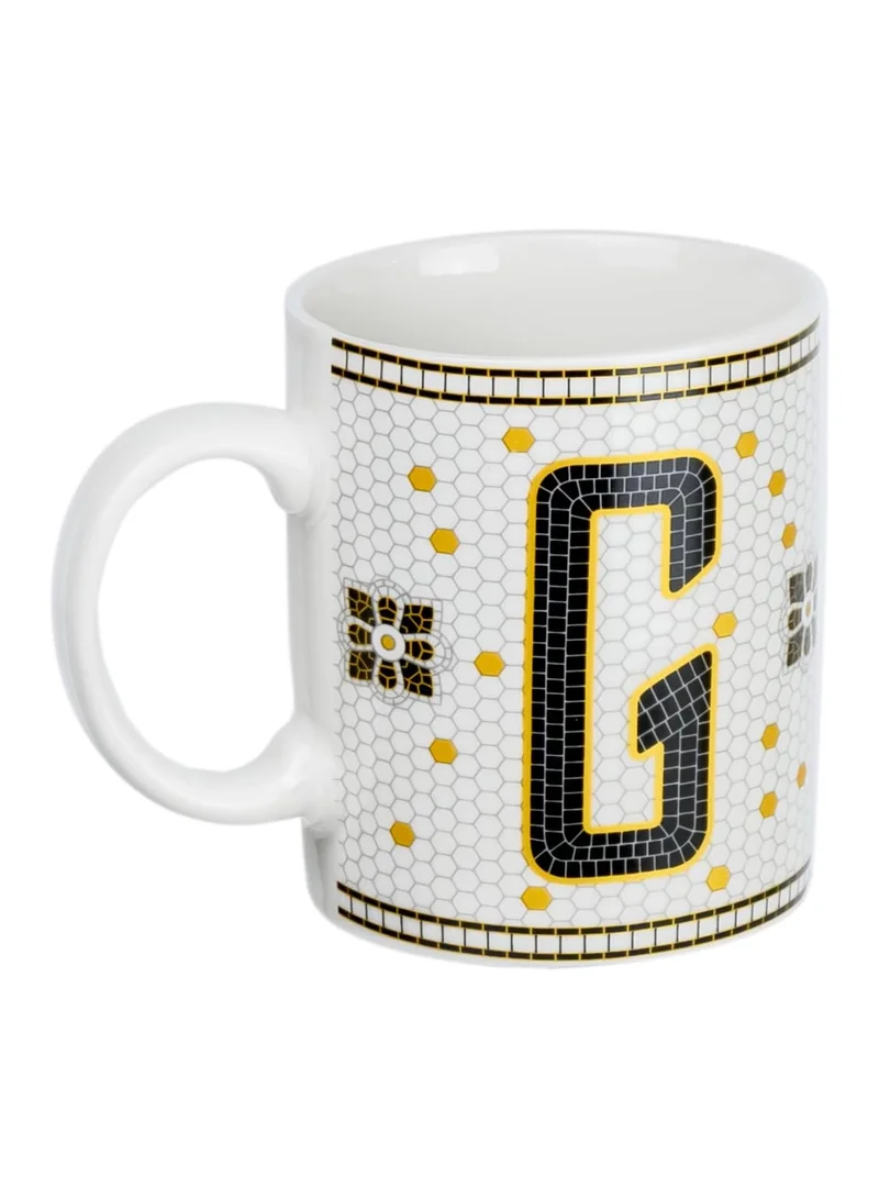 Cuisine Art Cuisine Art Letter G Printed Porcelain Ceramic Tea Coffee Mug 300ml - Stylish and Durable Mug for Hot Beverages