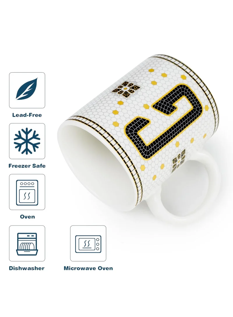 Cuisine Art Cuisine Art Letter G Printed Porcelain Ceramic Tea Coffee Mug 300ml - Stylish and Durable Mug for Hot Beverages