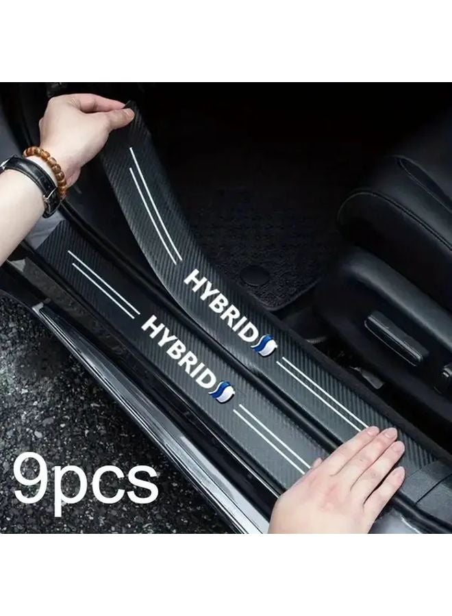 9 Pieces Car Door Sill Protector Stickers Self Adhesive Waterproof Scratch Resistant For Most Vehicles - Image 1