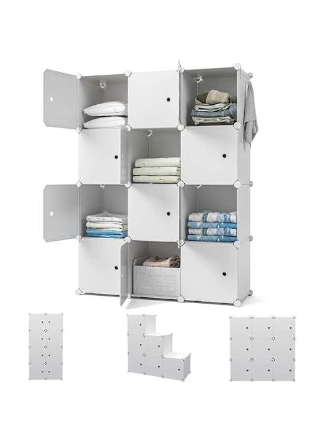MIXDE 12-Cube Storage Cabinet Closet Portable Wardrobe Combination Armoire With Shelf For Space Saving - Image 1