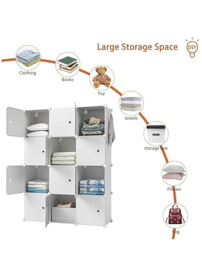 MIXDE 12-Cube Storage Cabinet Closet Portable Wardrobe Combination Armoire With Shelf For Space Saving - Image 4