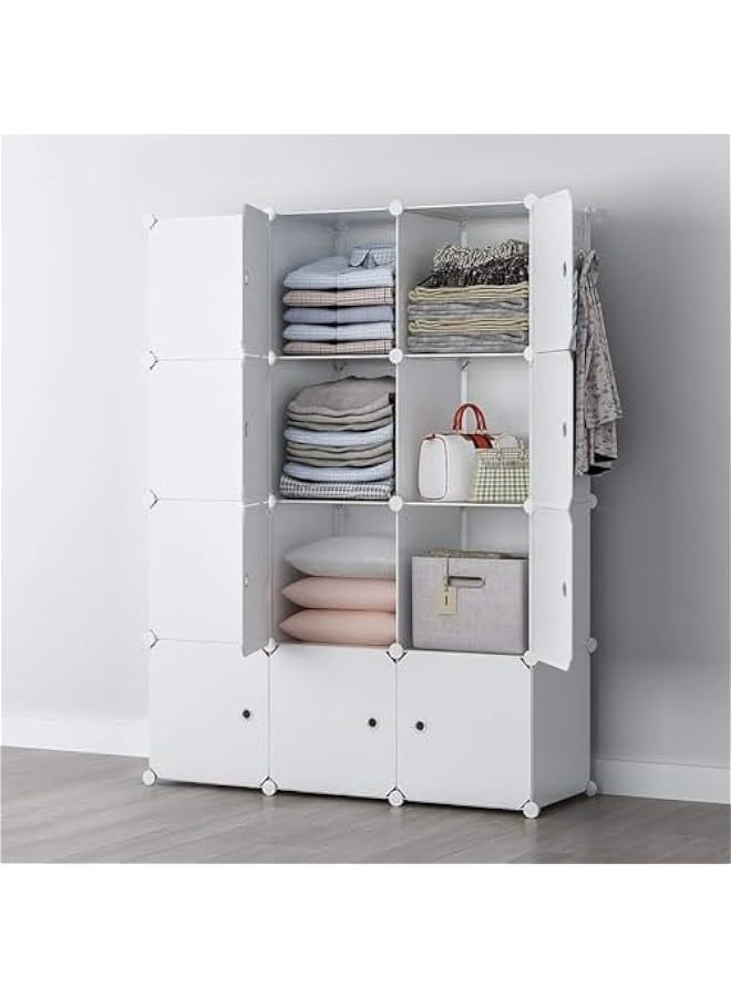 MIXDE 12-Cube Storage Cabinet Closet Portable Wardrobe Combination Armoire With Shelf For Space Saving - Image 2