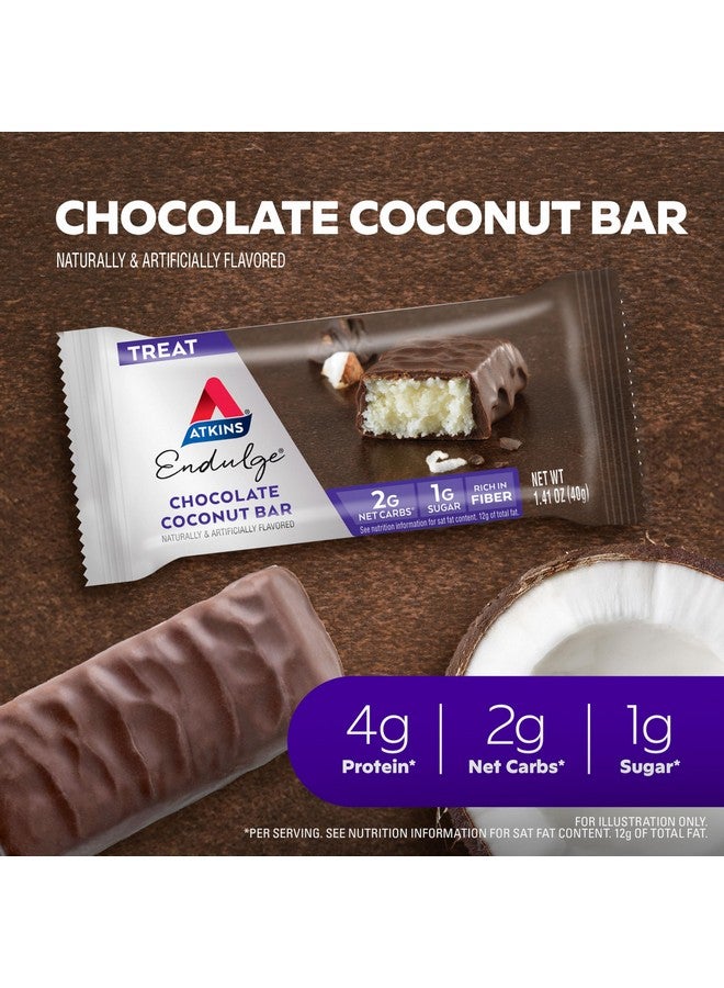 Atkins Atkins Endulge Chocolate Coconut Bar, Dessert Favorite, High in Fiber, 1g Sugar, 16 Count  - Image 2