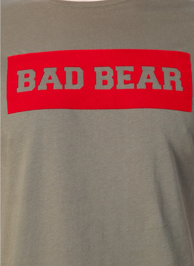 Bad Bear 22.01.07.013_Flog O Neck Regular Fit Printed Khaki Men's T-Shirt