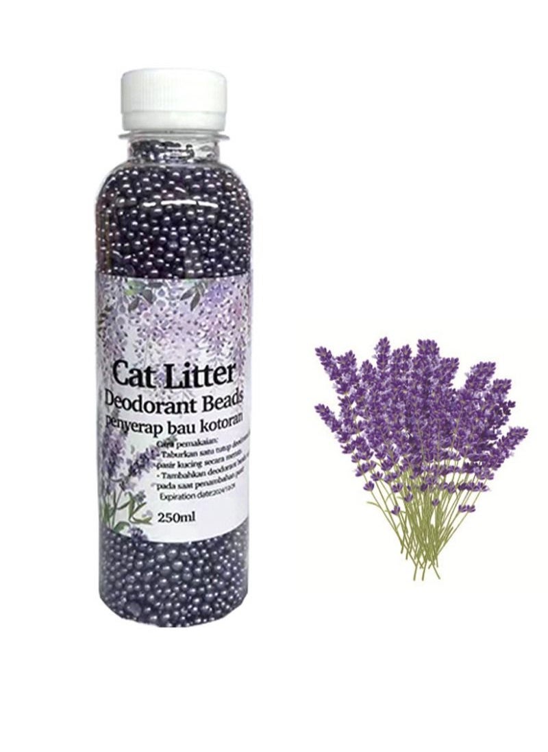 Aikanbo Cat Litter Deodorising Beads, Scent Fresh,Litter Box Deodoriser, Fights Cat Odours, Neutralises Odours, Keeps Home Clean 250ML (Lavender Scent)  - Image 1