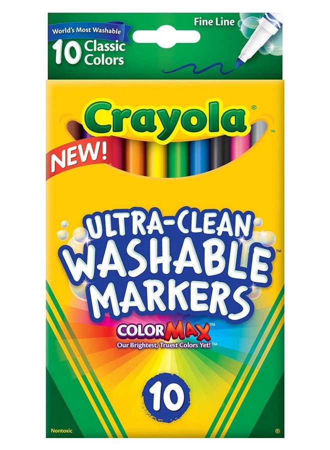 Crayola Ultraclean Fine Line Washable Markers Color Max 10 Count - Image 2