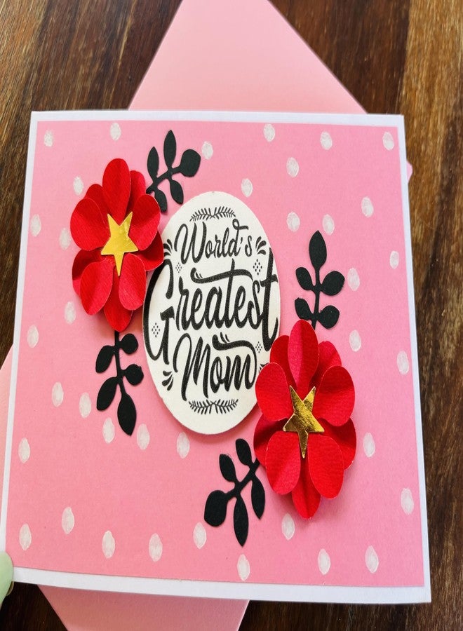 Crafted Forever بطاقة معايدة "أمي للأبد" مصنوعة يدويًا، مناسبة لأعياد الميلاد/عيد الأم، مع ظرف، مقاس 4×6، ورق 300 غرام/متر مربع، فارغة من الداخل. - Image 3
