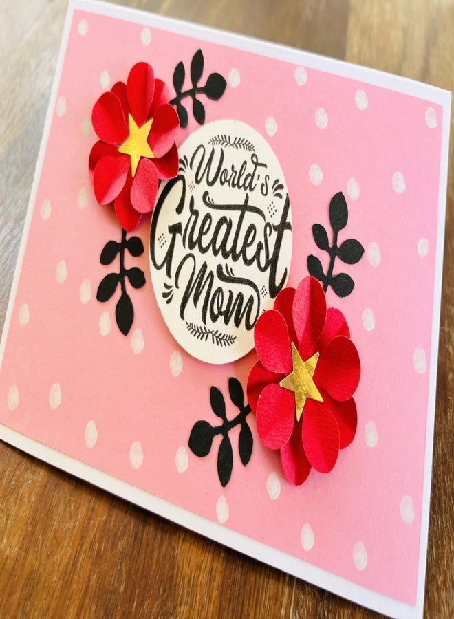 Crafted Forever بطاقة معايدة "أمي للأبد" مصنوعة يدويًا، مناسبة لأعياد الميلاد/عيد الأم، مع ظرف، مقاس 4×6، ورق 300 غرام/متر مربع، فارغة من الداخل. - Image 1