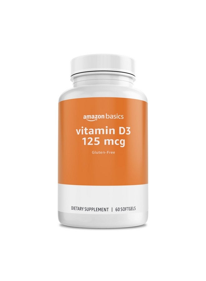 Generic Amazon Basics - Vitamin D3, 125 mcg, 60 Softgels (1 per serving), Gluten Free  - Image 1