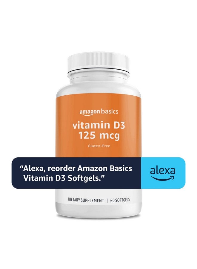 Generic Amazon Basics - Vitamin D3, 125 mcg, 60 Softgels (1 per serving), Gluten Free  - Image 5