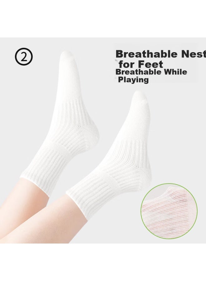 Barbie Children's Socks Student White Socks Campus Boys Spring Summer Cotton Socks Girls White Mesh Sports Socks - Image 4