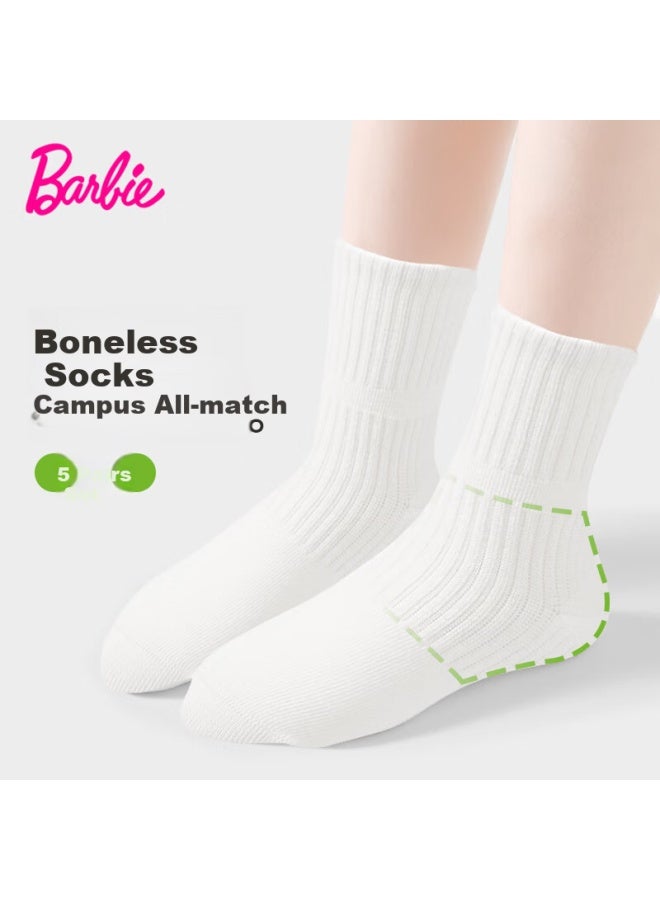 Barbie Children's Socks Student White Socks Campus Boys Spring Summer Cotton Socks Girls White Mesh Sports Socks - Image 3