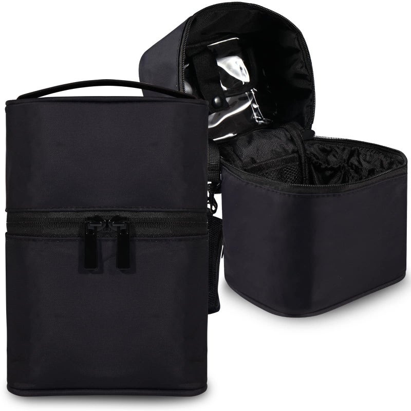 Bysiter Makeup Brush Organizer Artist Small Makeup Bag Brushes Set Case Professional Travelling Brush Pen Pencil Holder Make Up Cup Storage Organizer Case Pencil Pouch Cosmetic Bag for Travel (Black) - Image 1