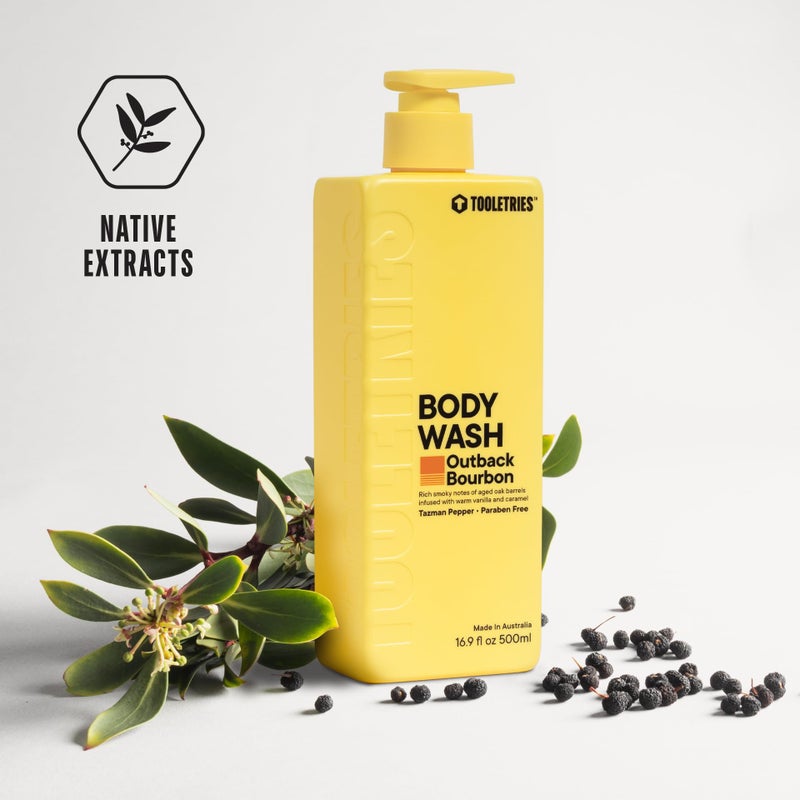 TOOLETRIES Superior Lather Men's Body Wash - Outback Bourbon Scent - Moisturizing Shower Gel with Tazman Pepper - Extra Fresh, Paraben Free - Reusable Bottle - 500ml - Image 5