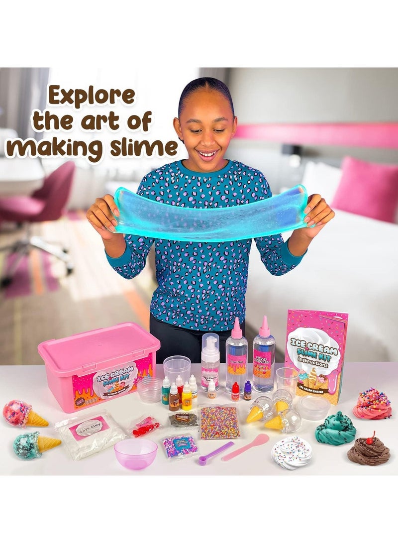 FLYHSO Stationery Ice Cream Slime Kit for Girls, Amazing Ice Cream Slime Making Kit to Make Butter Slime, Cloud Slime & Foam Slimes, Fun Holiday Gift Idea for Girls and Boys 6 year+ - Image 3