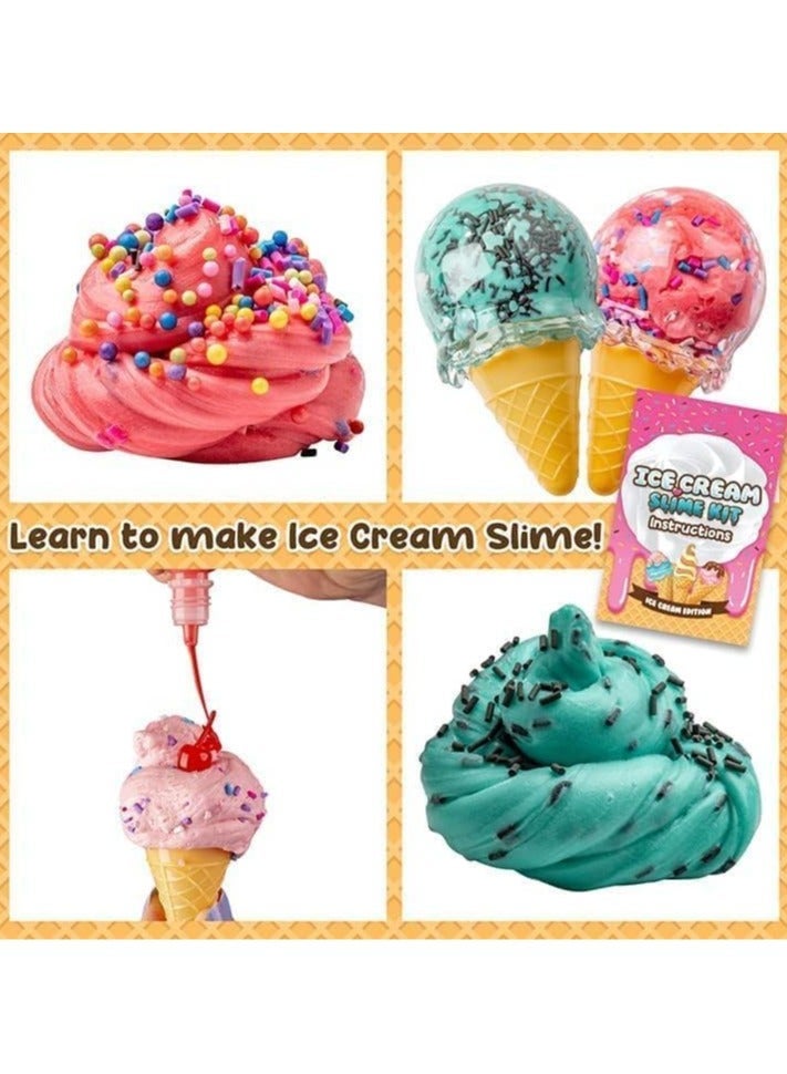 FLYHSO Stationery Ice Cream Slime Kit for Girls, Amazing Ice Cream Slime Making Kit to Make Butter Slime, Cloud Slime & Foam Slimes, Fun Holiday Gift Idea for Girls and Boys 6 year+ - Image 2