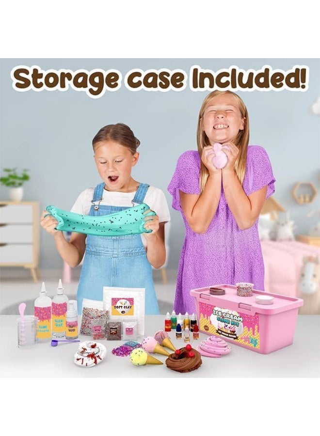 فلاي هسو طقم أدوات صنع سلايم الآيس كريم للفتيات، طقم صنع سلايم الآيس كريم المذهل لصنع سلايم الزبدة، سلايم السحب وسلايم الرغوة، فكرة هدية ممتعة للبنات والأولاد في الأعياد لمن هم فوق 6 سنوات - Image 5