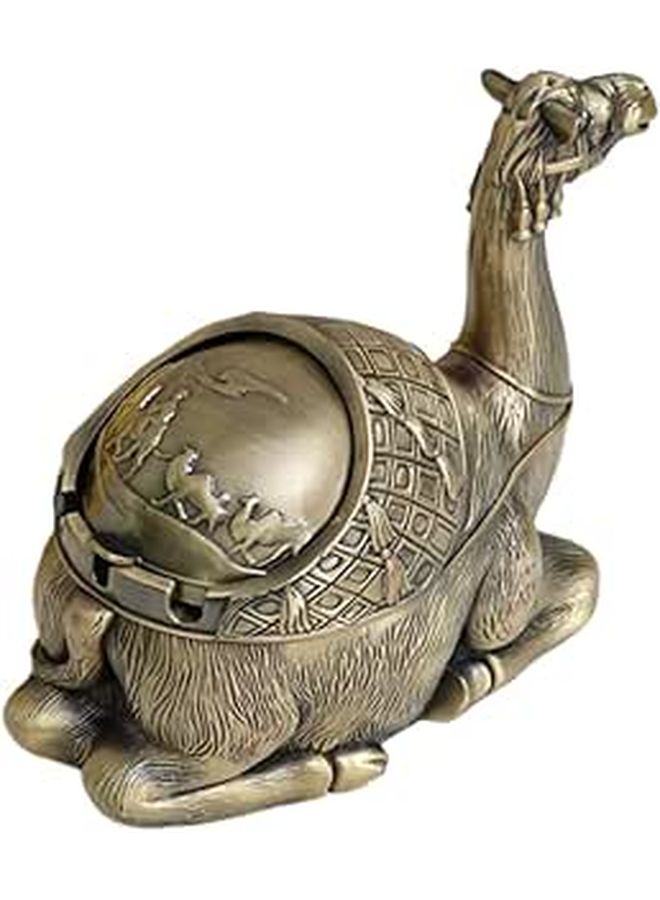 Vintage Camel Metal Windproof Ashtray With Lid For Home Office Outdoor - Image 1