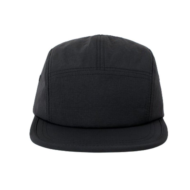 FASHIXD 5 Panel Running Hat Waterproof Nylon Sun Hat Quick Dry Plain Baseball Cap for Men Women (US, Alpha, One Size, Black) - Image 1