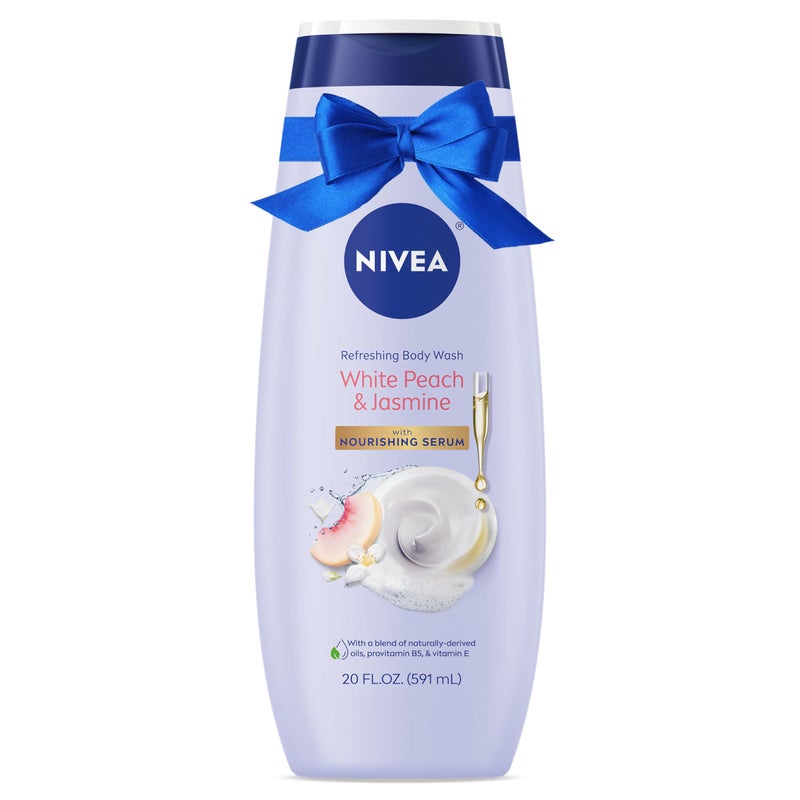 NIVEA Refreshing White Peach and Jasmine Body Wash with Nourishing Serum, Scented Body Wash for Women, Enriched with Provitamin B5 and Vitamin E, 20 Fl Oz Bottle - Image 1