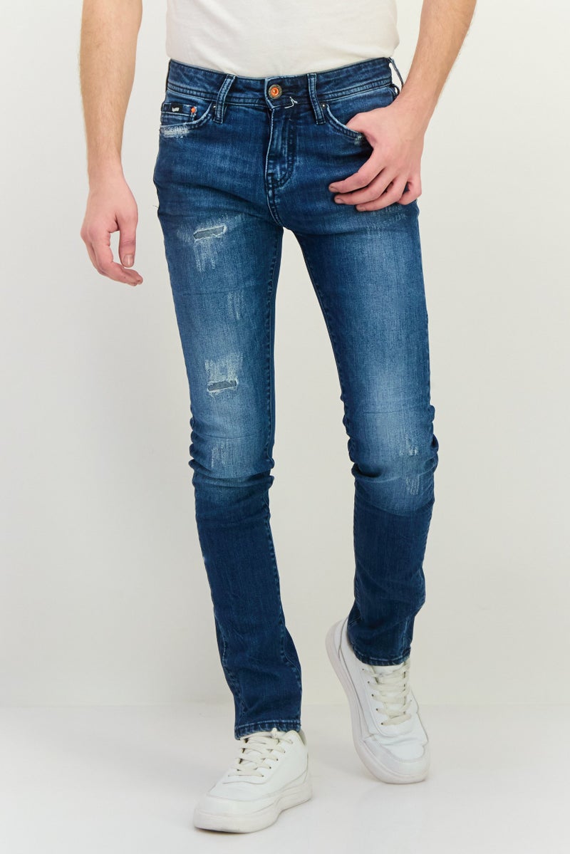 GAS جينز ضيق للرجال مع جوارب، لون كحلي - Image 1