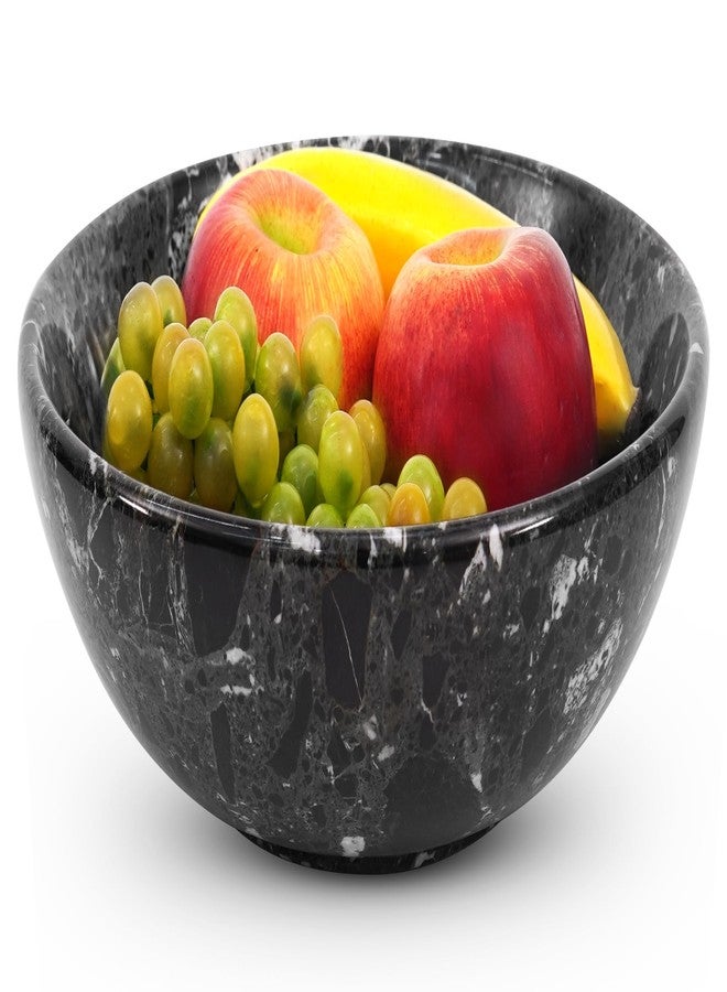 Radicaln Marble Fruit Bowl 10" Inches Black Handmade Decorative Bowl, Fruit Basket for Kitchen Counter, Dining Table Centerpiece, Home Décor Accent, Modern Bowl for Candy, Keys, or Fruits - Image 1