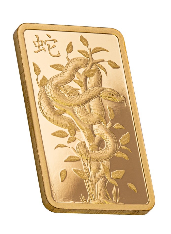 PAMP Suisse Pamp 24K 5 Grm pure gold (999.9) Lunar Legends White Snake 2025 Gold Bar  - Image 3