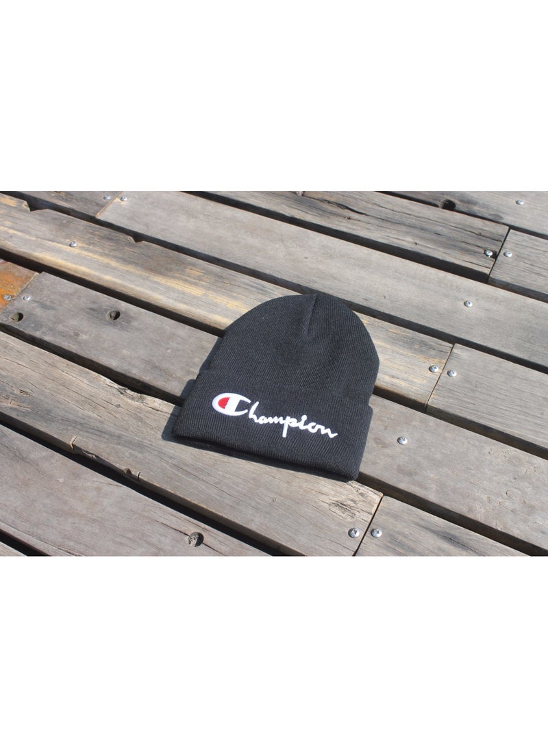شامبيون Black Knit Beanie
