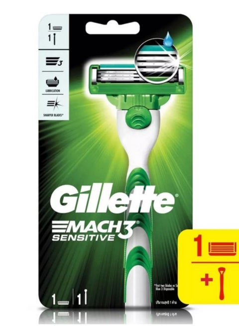 Gillette Mach3 Sensitive Razor (1 Handle + 1 Blade)