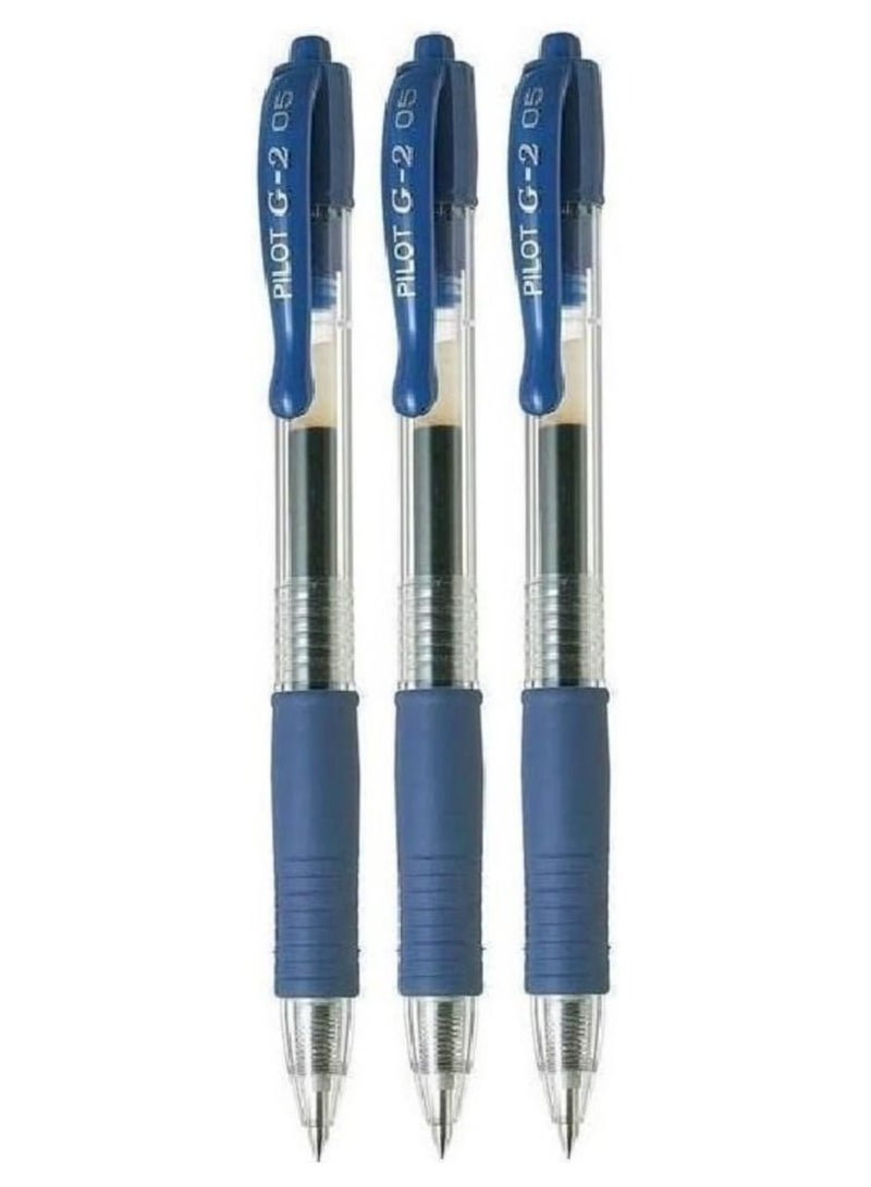 بايلوت حبر جل أزرق فائق النعومة من بايلوت G2 قابل لإعادة التعبئة 0.5 مم عبوة من 3 قطع