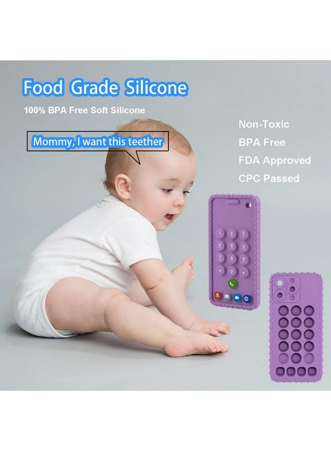 Besosay Baby Phone Teething Toys for Babies 0-3, 0-6, 6-12 Months | Soft Silicone Baby Cell Phone Teethers Toys | Baby Fidget Toys 0-6 Months | Infant Teether Pacifier for Breastfeeding Baby Boy Girl - Image 2
