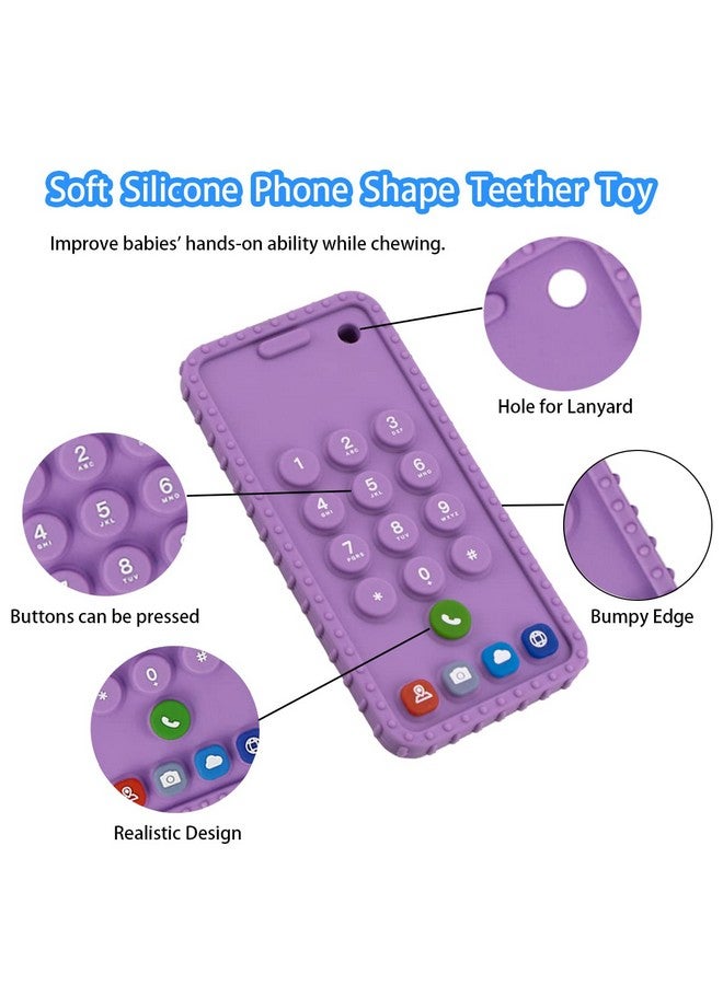 Besosay Baby Phone Teething Toys for Babies 0-3, 0-6, 6-12 Months | Soft Silicone Baby Cell Phone Teethers Toys | Baby Fidget Toys 0-6 Months | Infant Teether Pacifier for Breastfeeding Baby Boy Girl - Image 4