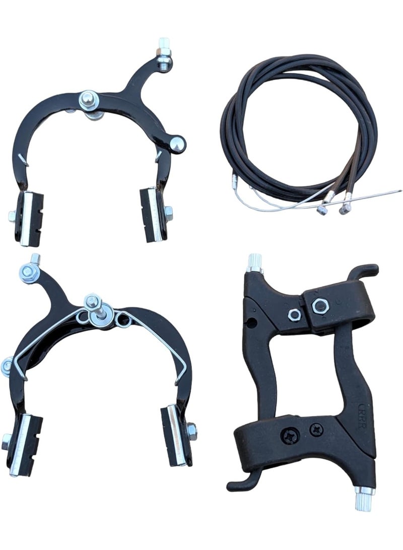 مجموعة فرامل دراجة هوائية ماونت وللدراجات العادية . | 2 كوشة فرامل . 2 سلك . 2 مقبض فرامل | - Image 1