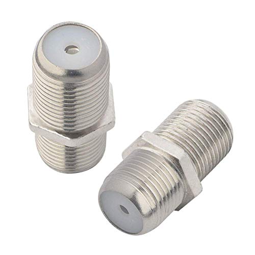 Boobrie 2-Pack F-Type Coaxial Cable Connector RG6 Adapter F Female to F Female Antenna Connector RG6 Coax Cable Extender for TV Antenna, Nickel Plated - Image 1