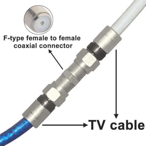 Boobrie 2-Pack F-Type Coaxial Cable Connector RG6 Adapter F Female to F Female Antenna Connector RG6 Coax Cable Extender for TV Antenna, Nickel Plated - Image 2