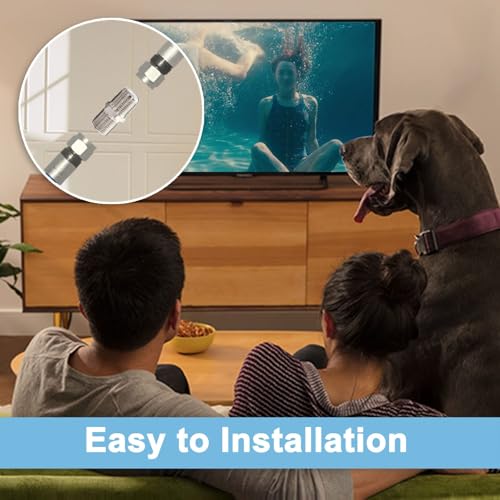 Boobrie 2-Pack F-Type Coaxial Cable Connector RG6 Adapter F Female to F Female Antenna Connector RG6 Coax Cable Extender for TV Antenna, Nickel Plated - Image 4