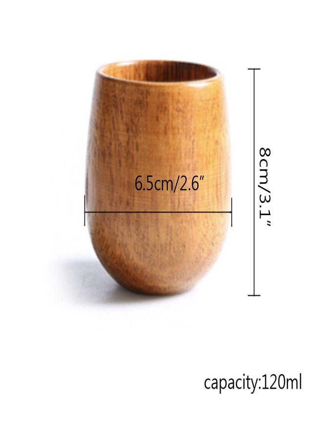 Teensery Natural Wood Tea Cup Solid Wooden Mug for Tea Coffee Water Milk Juice Drinks, About 4 oz - Image 4