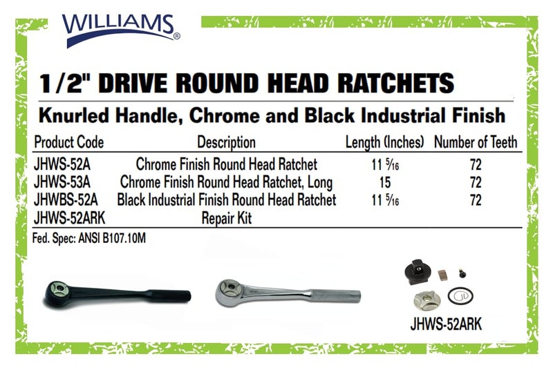Williams JHWS-52ARK Ratchet Repair Kit for 1/2-Inch Drive Round Head Ratchets - Image 2