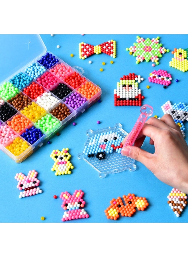 24 لون مضيئة المياه فيوز الخرز الحرفية مجموعة مع الملحقات وفيرة متنوعة للمتعة الإبداعية التي لا نهاية لها ومشاريع متوهجة لتقوم بها بنفسك - Image 1