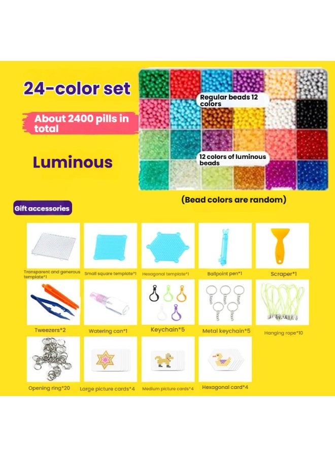 24 لون مضيئة المياه فيوز الخرز الحرفية مجموعة مع الملحقات وفيرة متنوعة للمتعة الإبداعية التي لا نهاية لها ومشاريع متوهجة لتقوم بها بنفسك - Image 5