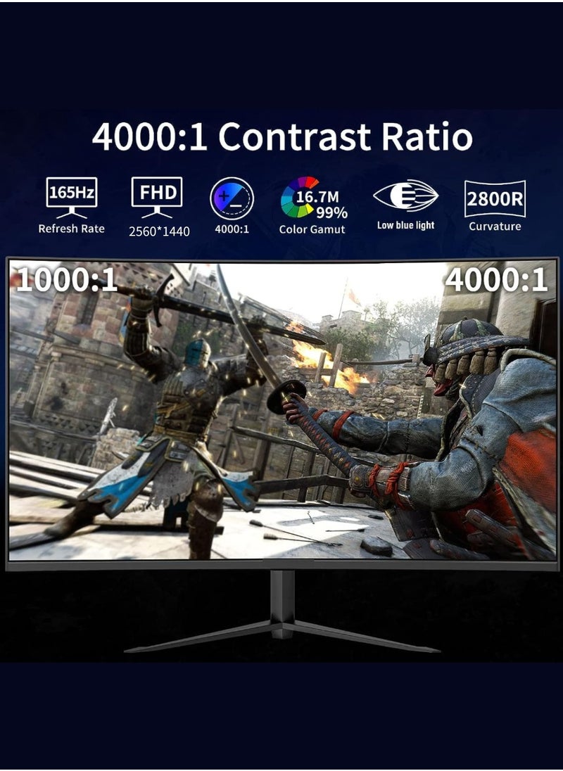 HILUKE - 32 Inch 2K Computer Monitor, IPS 1440p Monitor with Ultra-Thin Bezels, HDR10, Freesync/G-sync, HDMI/DP Ports, Tilt Adjustable, Eyecare, Ideal for Business, Office, and Casual Gaming - Image 1