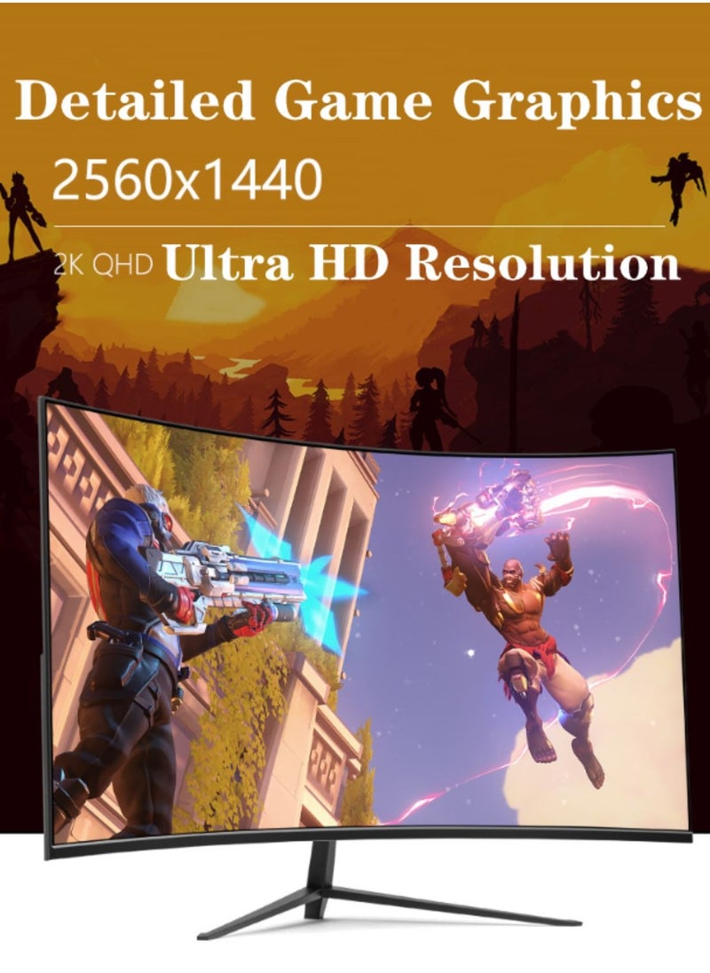 HILUKE - 32 Inch 2K Computer Monitor, IPS 1440p Monitor with Ultra-Thin Bezels, HDR10, Freesync/G-sync, HDMI/DP Ports, Tilt Adjustable, Eyecare, Ideal for Business, Office, and Casual Gaming - Image 1