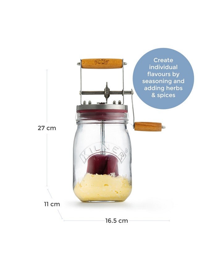 Kilner Vintage Glass Butter Churn; Delicious Homemade Butter in as Little as Ten Minutes; Large 34-Fluid Ounce Capacity Butter Churner, 1 EA - Image 2