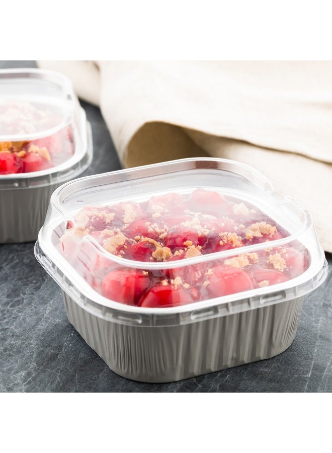 Restaurantware غطاء فقط: أغطية قبة لأكواب رامينكين القابلة للتصرف سعة 10 أونصات، 100 غطاء مربع لأكواب كريمة بروليه القابلة للتصرف - أغطية بلاستيكية شفافة لأكواب الخبز القابلة للتصرف، تباع أكواب الخبز بشكل منفصل - Image 3