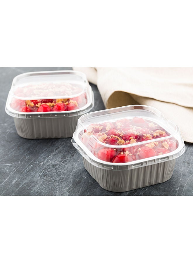 Restaurantware غطاء فقط: أغطية قبة لأكواب رامينكين القابلة للتصرف سعة 10 أونصات، 100 غطاء مربع لأكواب كريمة بروليه القابلة للتصرف - أغطية بلاستيكية شفافة لأكواب الخبز القابلة للتصرف، تباع أكواب الخبز بشكل منفصل - Image 5