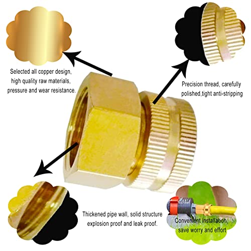YOUHO Garden Hose Adapter 3/4 NTP Female x 3/4 GHT(F) Drip Irrigation Tubing to Faucet - Reusable Connector Fittings for Most Rain Bird, Orbit, Dig, Toro, Garden Extension Repair Fitting - Image 5